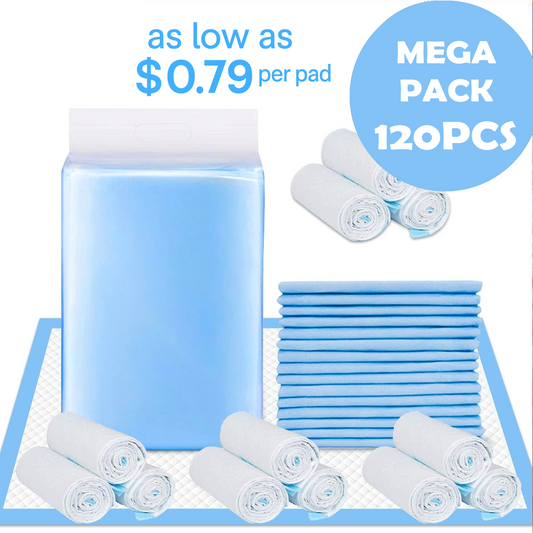 120 Pcs Adult Disposable Bed Underpads – 90 × 60 cm Ultra‑Absorbent Incontinence Pads with Waterproof Backing