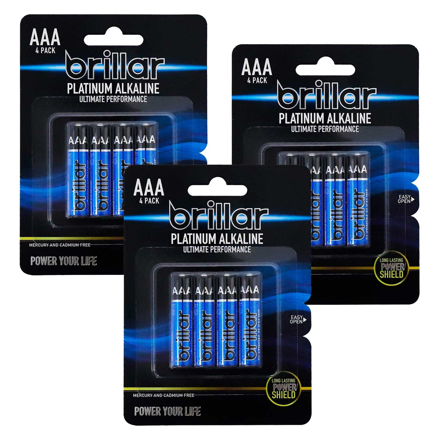 12Pcs Brillar AAA Platinum Alkaline Batteries