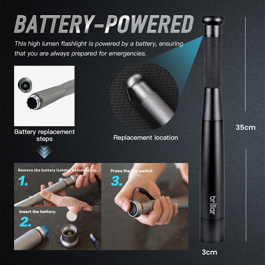 Aircraft Grade Aluminum Torch Flashlight 3 Mode LED Camping Security Light