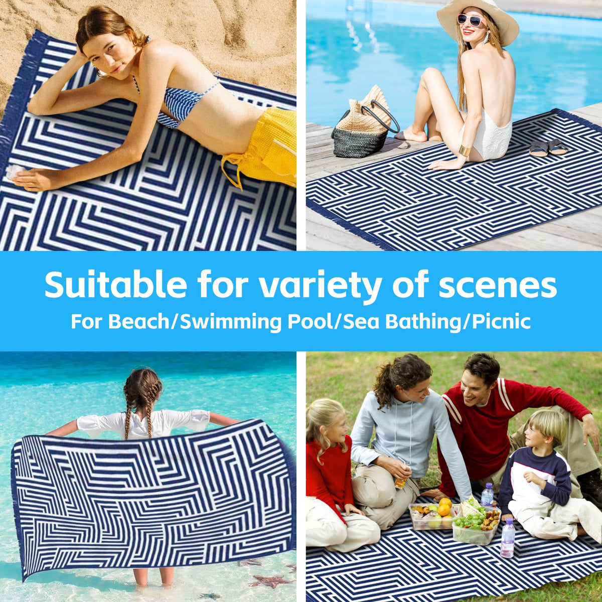 Rectangular Beach Towel with Tassel