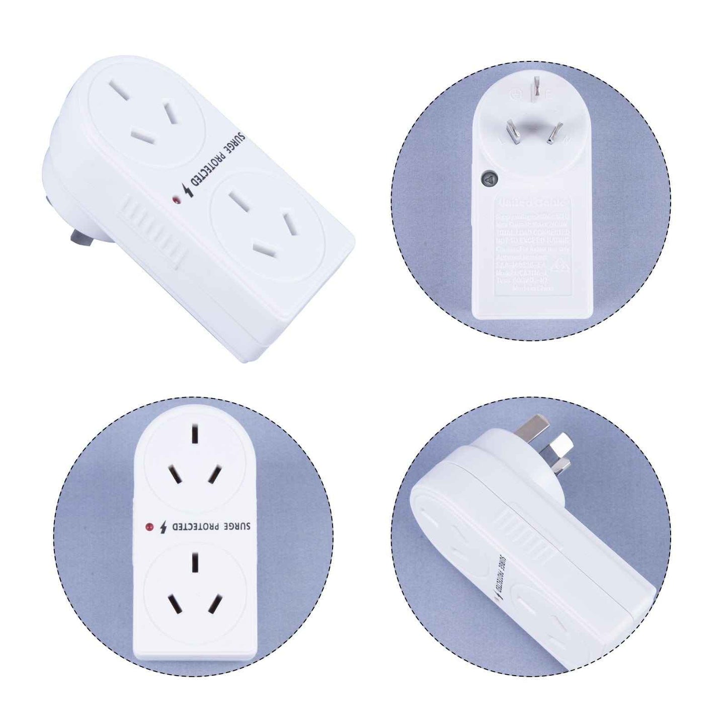 2400W Double Vertical Adapter with Surge Protection