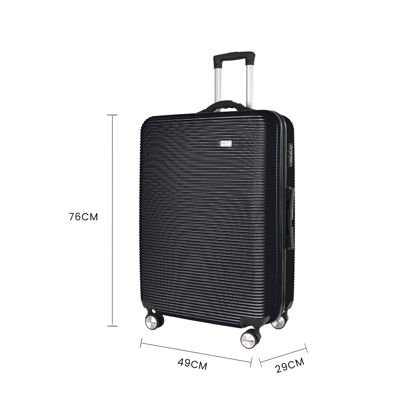 3-Piece Digital Luggage Set (20″/24″/28″) with Weighing Scale & USB Charging – Black