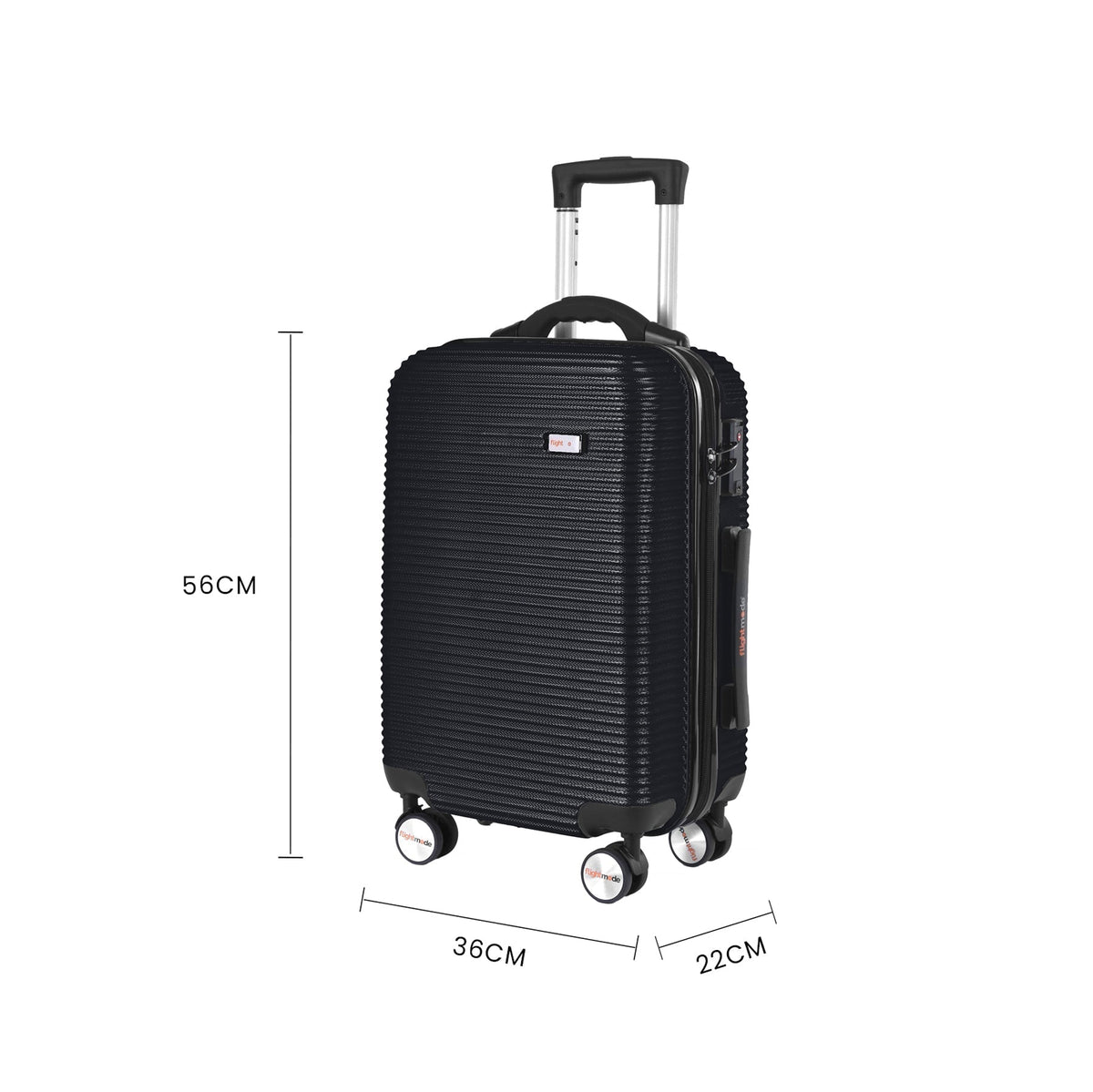 20" Digital Weighing Scale and USB Charging Port Lightweight Carry-on Luggage Suitcase Black