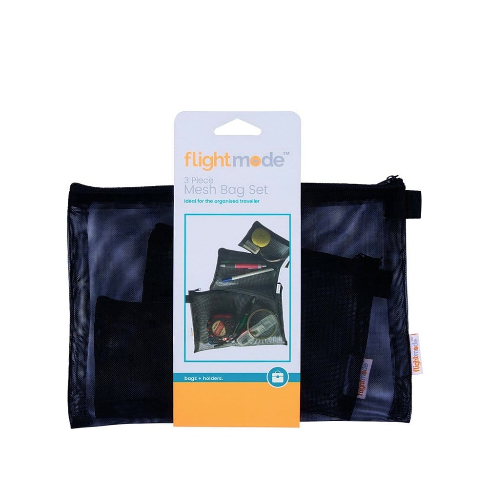 3 Pcs Zipper Travel Cosmetic Mesh Bag Set