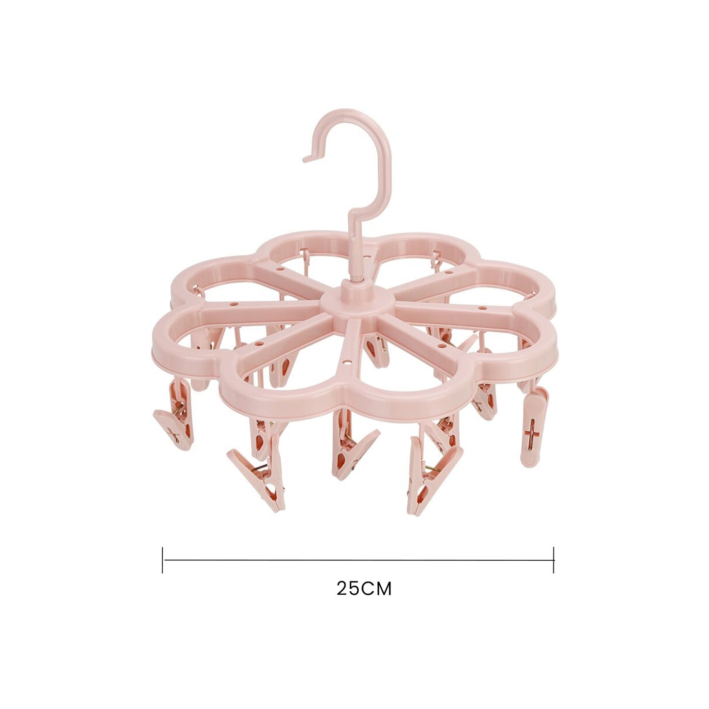 Livingtoday Collapsible 16 Pegs Airer Pink
