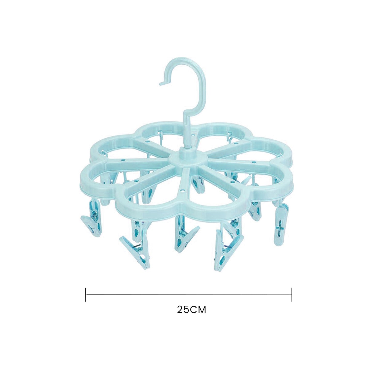 Livingtoday Collapsible 16 Pegs Airer Blue