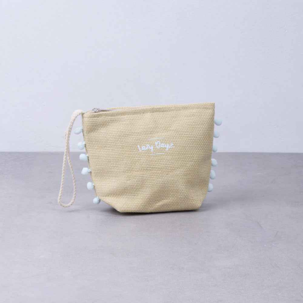 Beach Pom Pom Clucth Bag - Assorted Color