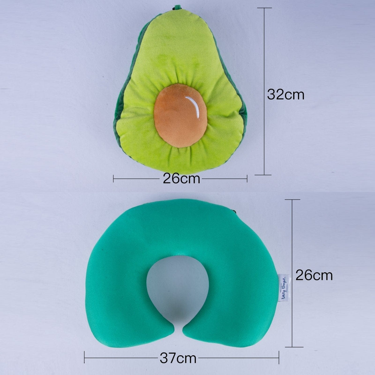 Lazy Dayz 2 Ways Reversible Microfibre Travel Pillow-Avocado/Watermelon