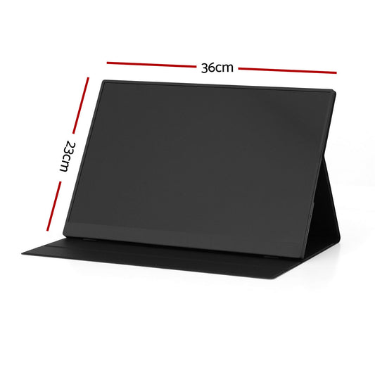 Devanti Portable Monitor Laptop Extender USB C Travel Display 16 Inch Black