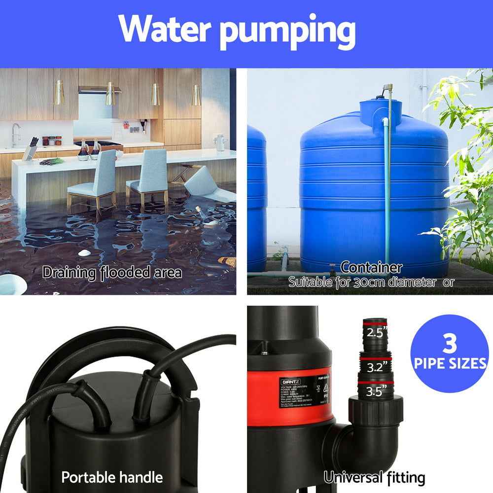 Giantz 750W Water Pump Dirty Submersible Sump Swim Pool Flooding Pond Clean