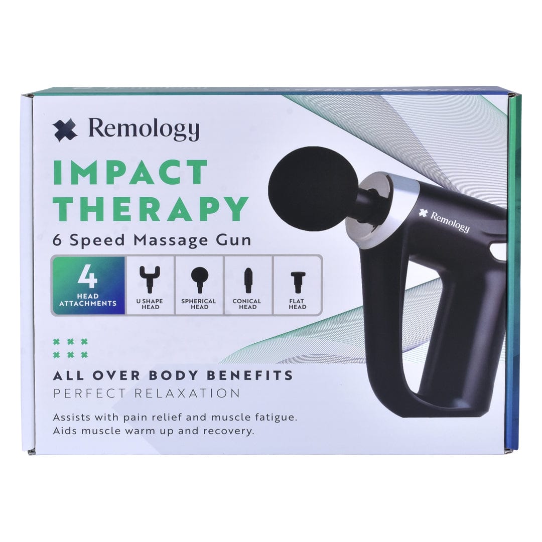 Remology Impact Therapy 6 Adaptive Speed USB-C Massage Gun with 4 Heads