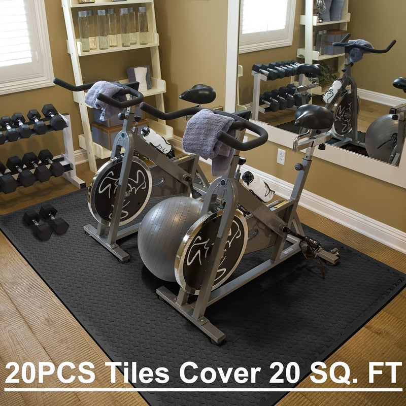 Interlocking Black EVA Fitness Mats Set (20pcs)
