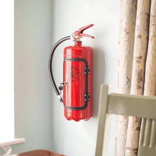 Metal Wine Storage Box Creative Fire Extinguisher Design Wall Decoration Men Gift
