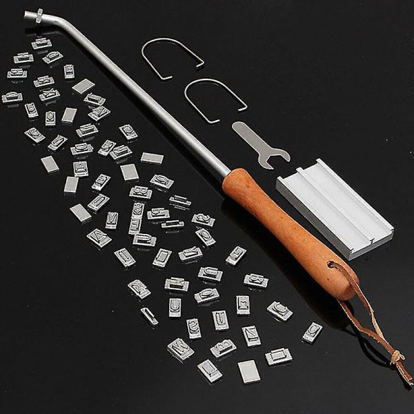 Barbecue Meat Stamp Wooden Handle DIY Steak Branding Tool