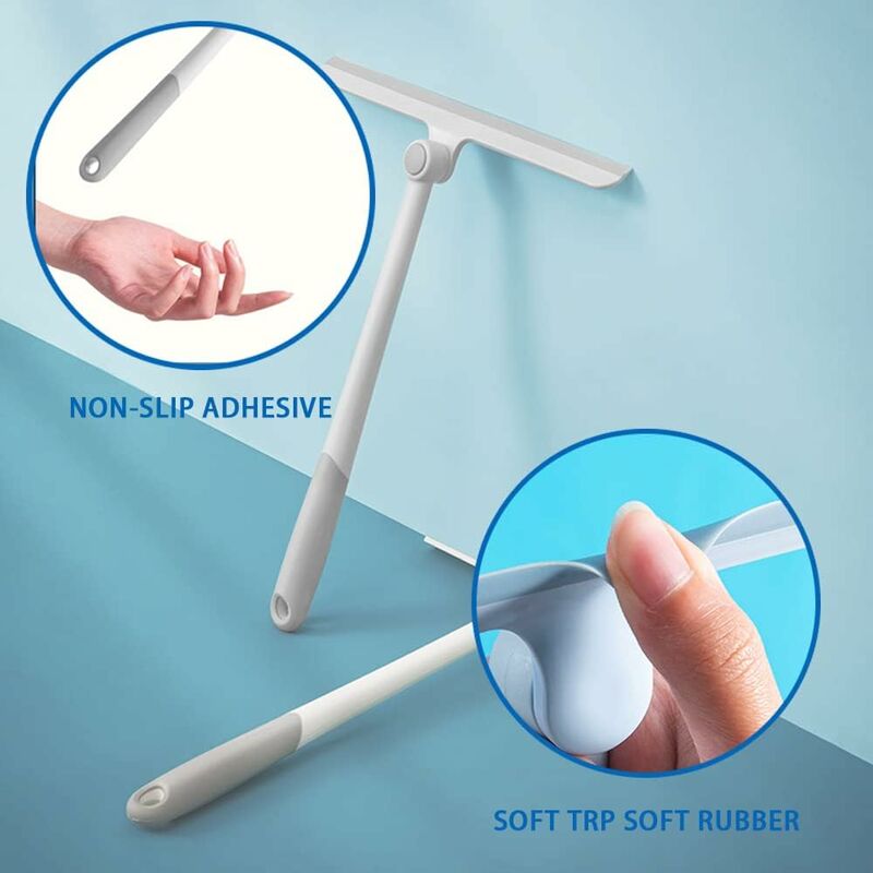 Silicone Shower Squeegee, White Shower Glass Squeegee, Multi-Purpose Silicone Squeegee For Windows, Mirrors, Glass,