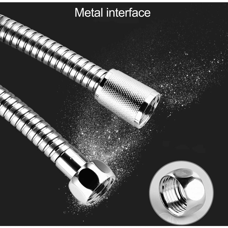 Shower Hose, 2M Stainless Steel Shower Hose, Universal Shower Hose, Universal Threaded Connector (G1/2 Inch) (2M)