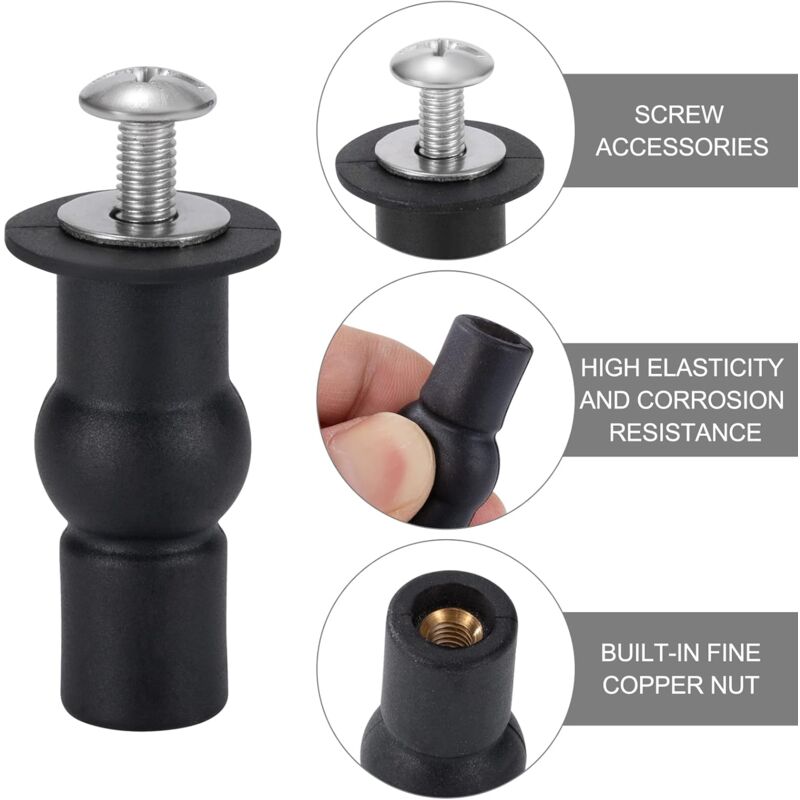 Toilet Seat Fixing Toilet Seat Hinge Toilet Seat Fixing Screws For General Toilet Seats 4 pcs Black