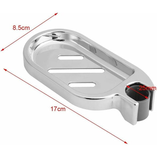 Shower Soap Tool, Abs Soap Dish Soap Holder Clip-On Tray Adjustable Flat Rail Practical Bathroom Gadget