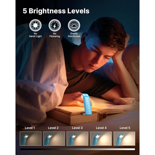 Rechargeable Book Light, Portable Book Light For Reading, 3 Color Temperatures And 5 Brightness Levels, Gift For Kids -