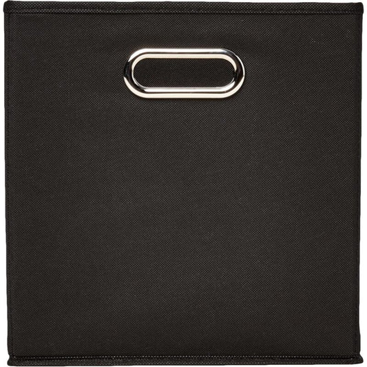 6 pcs Set Foldable Fabric Storage Cubes With Oval Grommets Black
