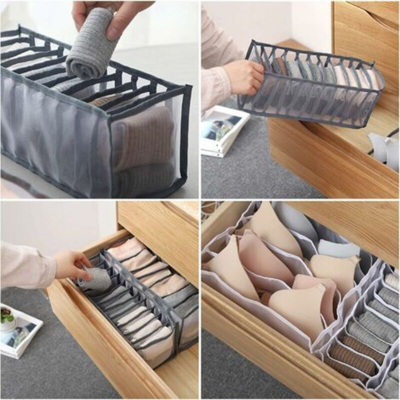6 pcs Underwear Drawer Organizer Foldable Storage Box Large Capacity Drawer Storage Box For Storing Underwear, Socks,