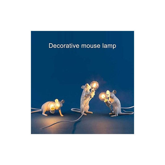 Table Lamp Mouse Shape Resin Desk Lamp Bedside Lamp Light Home Bedroom Decor E12 Base