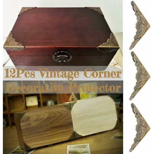 12 pcs Vintage Corner Decor Protector Iron Decorative Corner Protector For Wooden Box Border