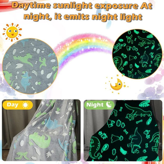 Kids Cozy Blanket, Glow In The DArk Soft Cozy Blanket, Sofa Bed Fluffy Blanket For Girls Boys. (150200 Cm)