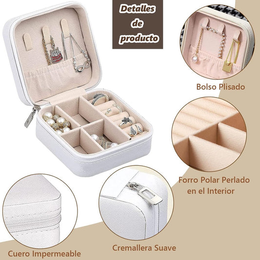 Jewelry Organizer Set - 3-Piece Set - Leather Jewelry Box - Portable Jewelry Organizer - Rings, Earrings, Necklaces, Bracelets - (White) - Jewelry Organizer - Christmas Gift - Birthday Gift
