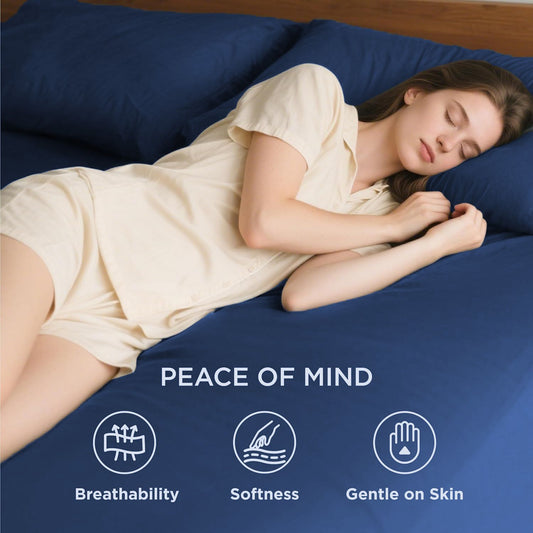 2000TC Hotel Quality Fitted Sheets - 2 Piece Fitted Sheets -Breathable Bedding - Wrinkle, Fade, Stain Resistant- 16inch/40cm Deep Pocket Fitted Bed Sheets-Wrinkle and Fade Resistant,(Royal blue,Super King)