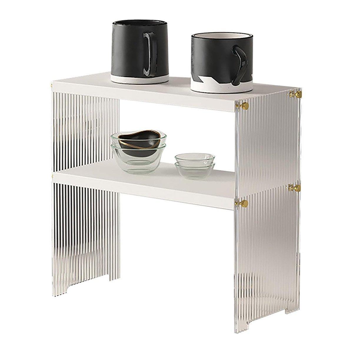 Acrylic Desktop Cup Holder Multi-Purpose Portable Storage Organizer For Home - White