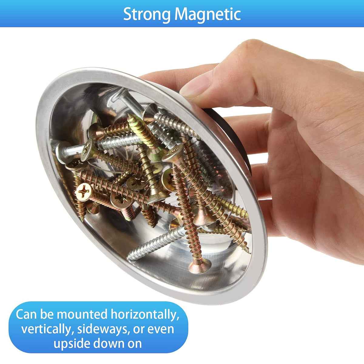 3 4 6 Inch Magnetic Parts Tray Set Stainless Steel Tool Bowl Organizer Holder