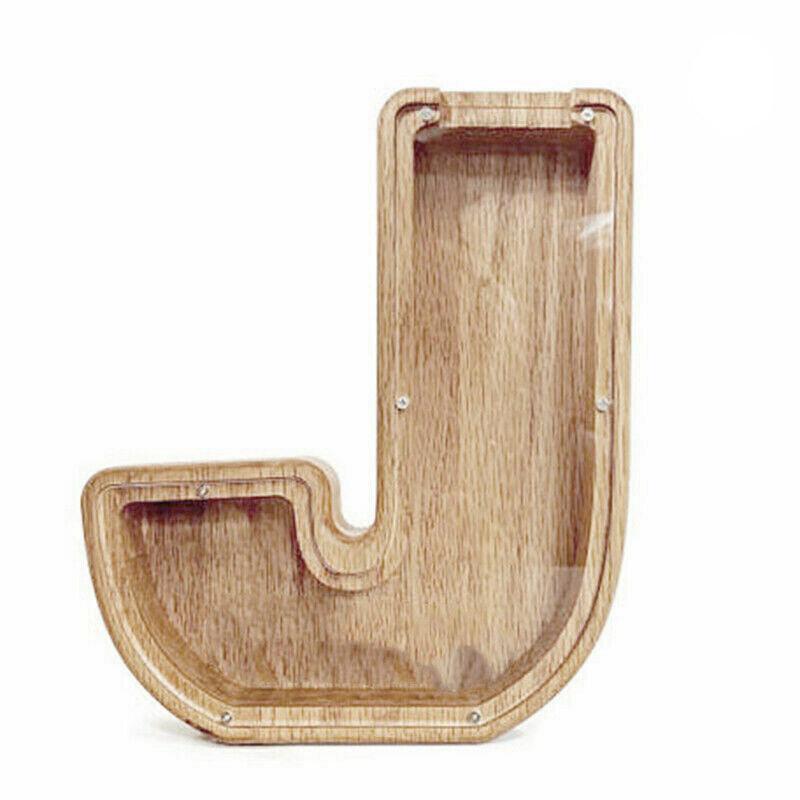 Wooden Piggy Bank Funny Letter or Guitar Coin Saving Money Box A–Z Gift Idea - Y