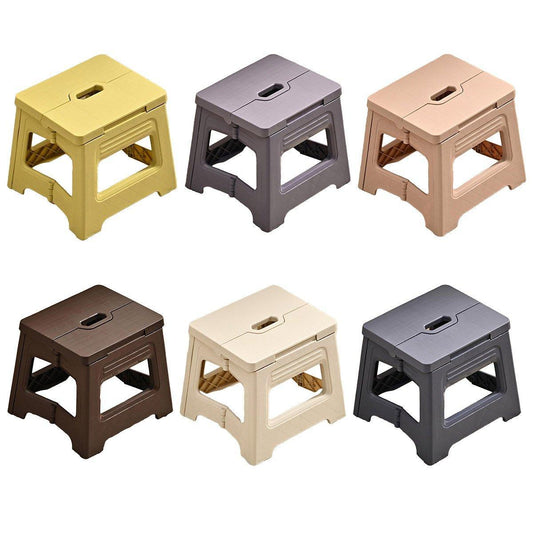 Portable Adjustable Folding Plastic Stool Retractable Outdoor Fishing Chair - Yellow