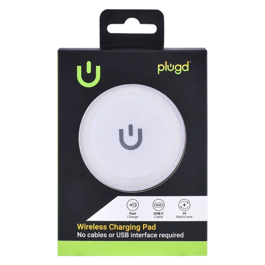 PLUGD 15W USB-C Qi Wireless Charging Pad for iPhone & Android Phones