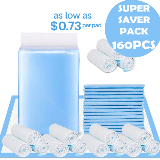 160 Pcs Adult Disposable Bed Underpads – 90 × 60 cm Ultra‑Absorbent, 4‑Layer Protection