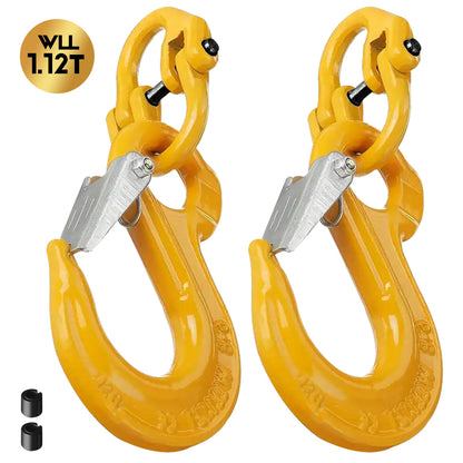 2 Pack Heavy Duty Sling Hooks with Hammerlock 1.12T - Caravan Trailer Safety Chain
