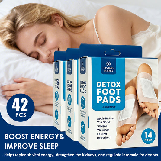 42 Pcs Detox Foot Pads, 100% Natural Herbal Foot Patches, Cleansing & Relaxing Foot Care Pads for Overnight Use