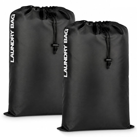 2Pcs Water-Resistant Travel Laundry Bag – Drawstring Clothes Organiser(31×21×1cm)