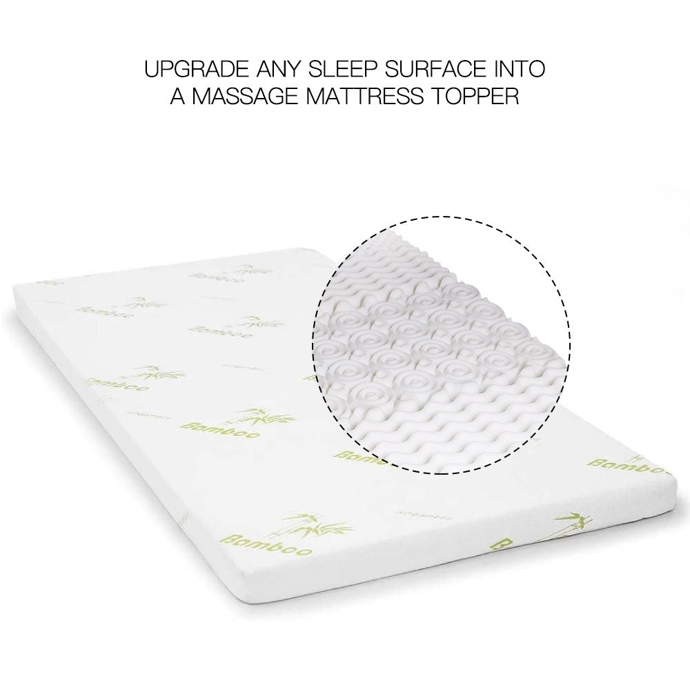 8cm Memory Foam Mattress Topper + 2 Memory Foam Contour Pillows – Single Size Sleep Upgrade Set with Bamboo Covers