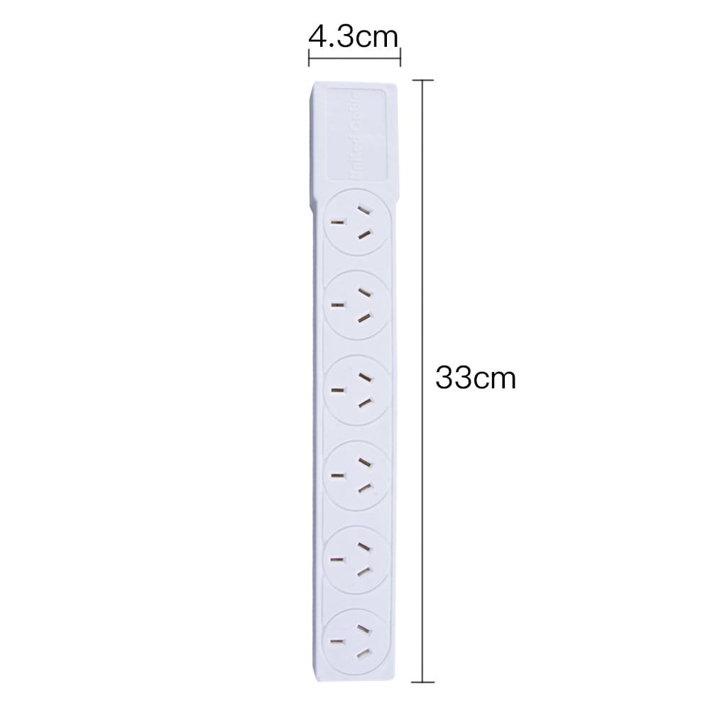 6 Outlet Power Board With Overload Protection 1M Lead Cable