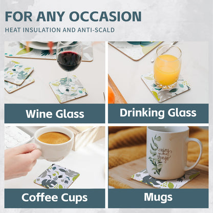 4 Pcs Clevinger MDF Coasters Monstera