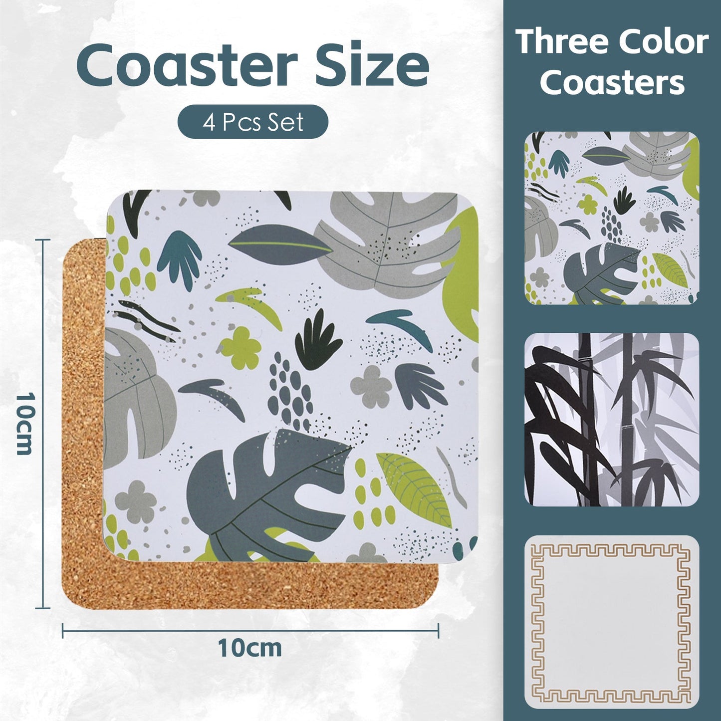8 Pcs Clevinger  MDF Placemats and Coasters Monstera