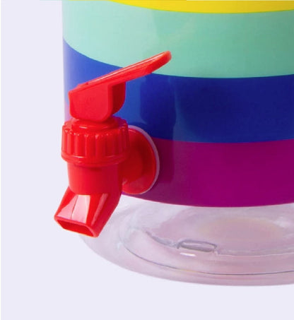 5 Pcs 3.8L Leakproof Beverage Dispenser with 4 Cups - Rainbow