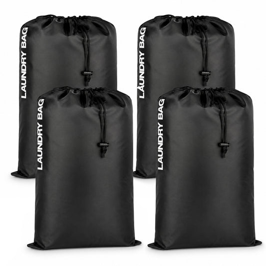 4 Pcs Water-Resistant Travel Laundry Bag–Drawstring Clothes Organiser(31×21×1cm)