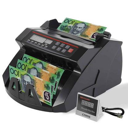 Automatic Money Counter Machine with UV Detection, High-Speed Banknote Counter for AUD, Digital Display Bill Counter for Australian Dollars (Black)