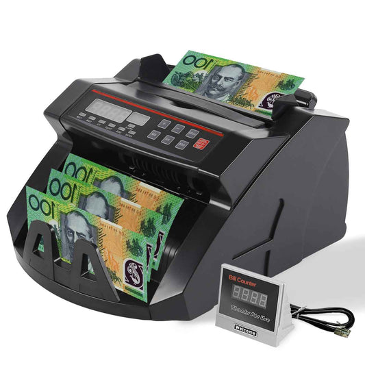 Automatic Money Counter Machine with UV Detection, High-Speed Banknote Counter for AUD, Digital Display Bill Counter for Australian Dollars (Black)