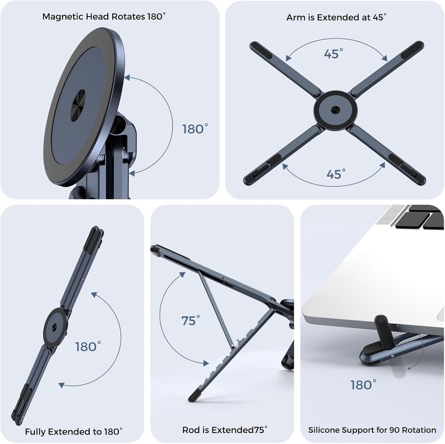 Mershine Magnetic Foldable Phone Stand for Everyday Use,Strong magnetic hold. Ultra-portable. Built for daily convenience