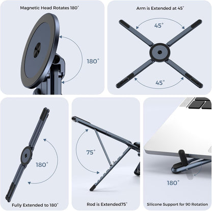 Mershine Magnetic Foldable Phone Stand for Everyday Use,Strong magnetic hold. Ultra-portable. Built for daily convenience