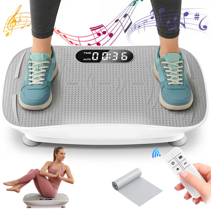 Vibration Plate Exercise Machine with LED Touch Screen & Bluetooth Speaker, Whole Body Vibration Fitness Platform with Multiple Modes